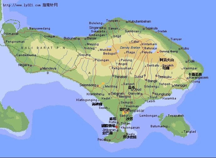 印尼巴厘岛旅游信息地图