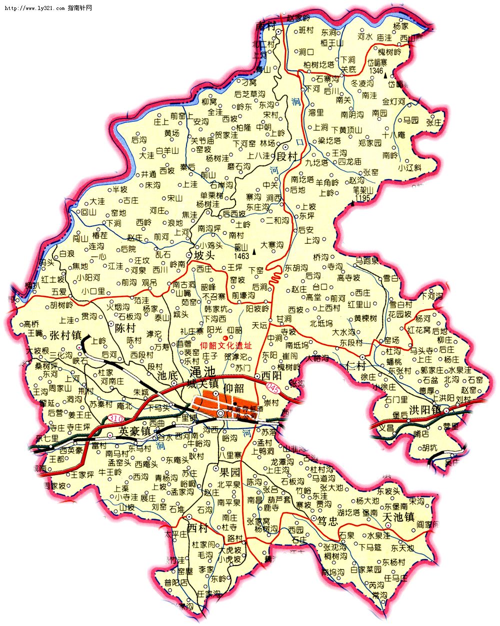 河南三门峡渑池县地图