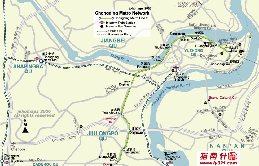 重庆中心区地铁图