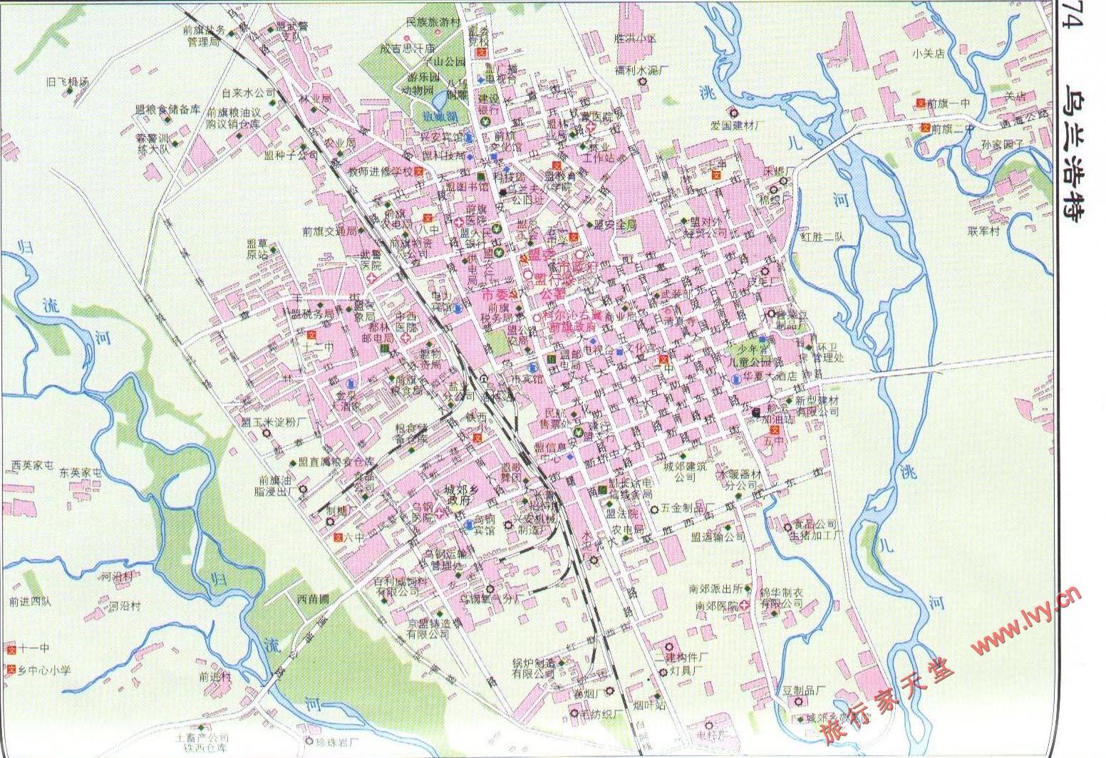 乌兰浩特市市区地图_呼和浩特地图查询图片