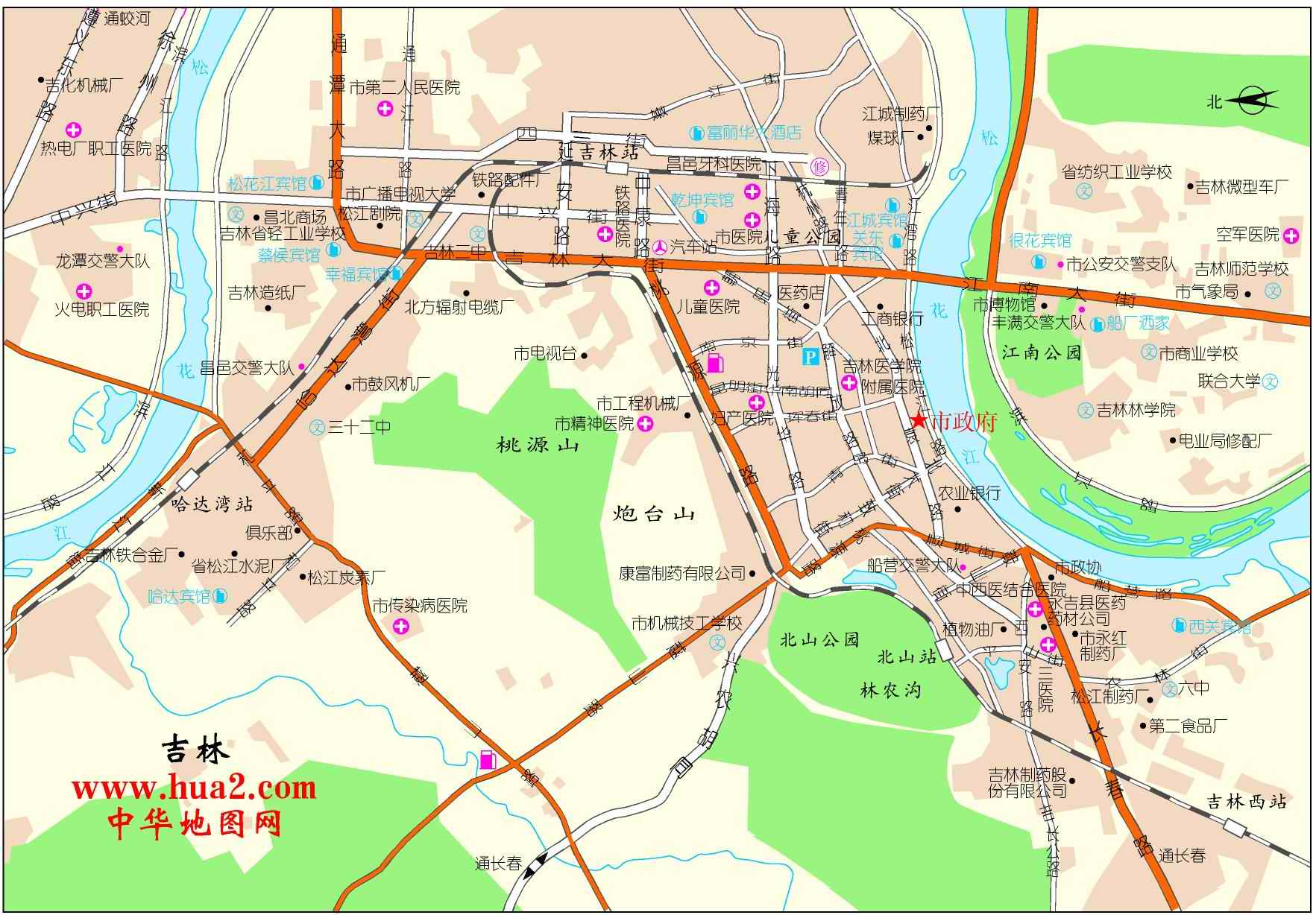 吉林市区地图图片
