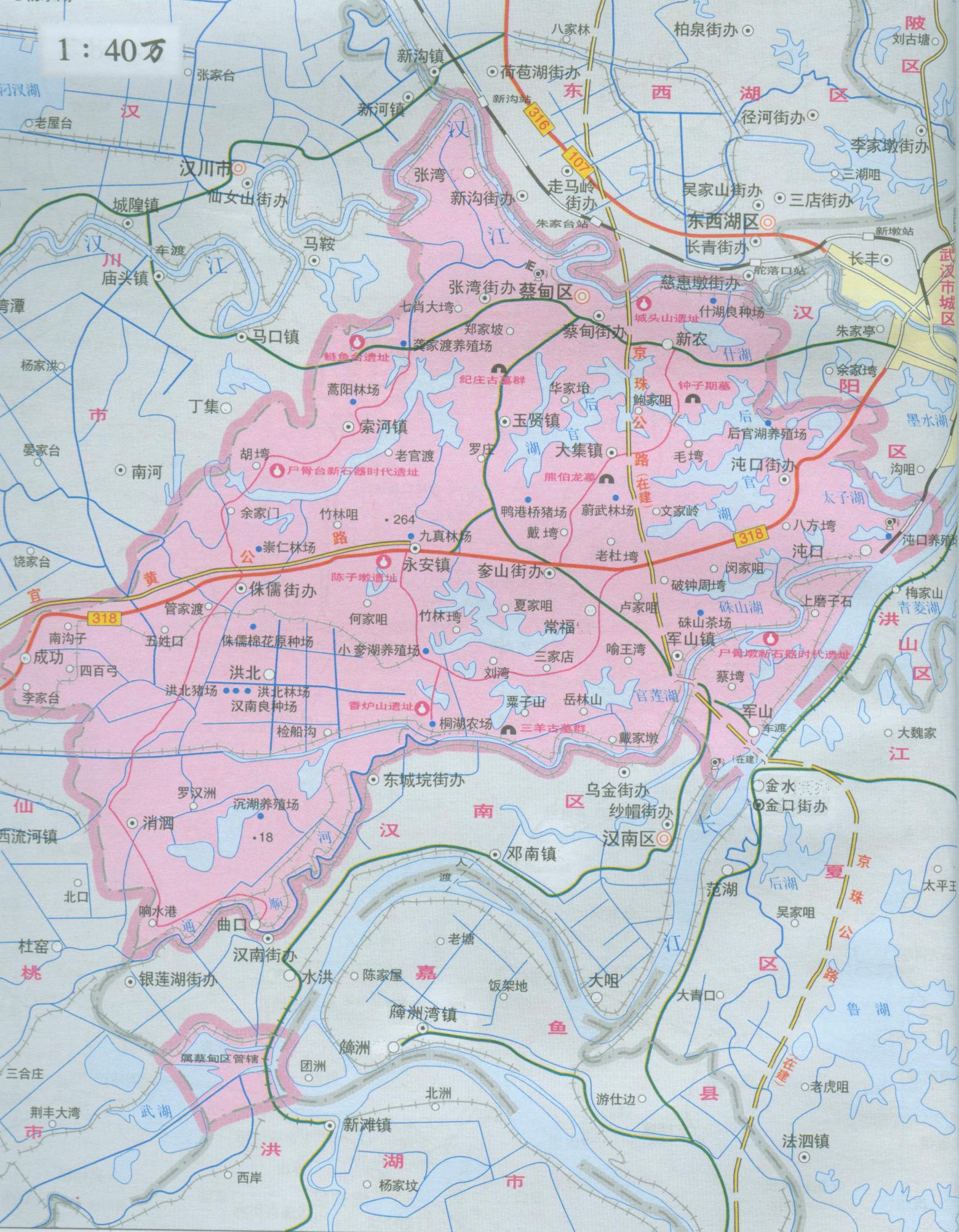 蔡甸区地图图片
