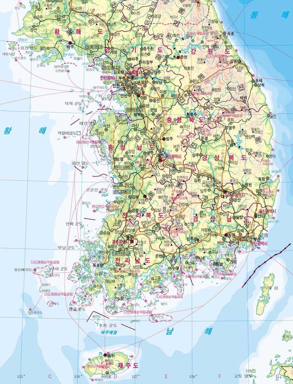 韩国地图韩文版