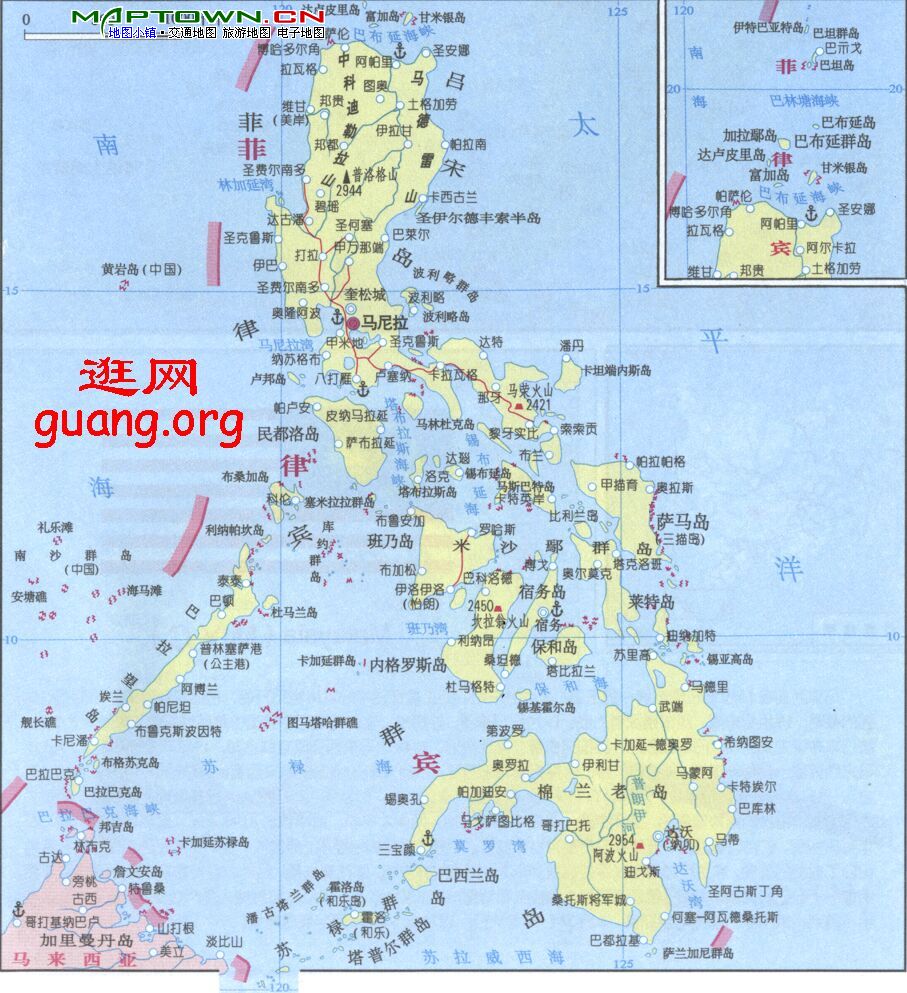 地图窝 世界地图 亚洲 菲律宾