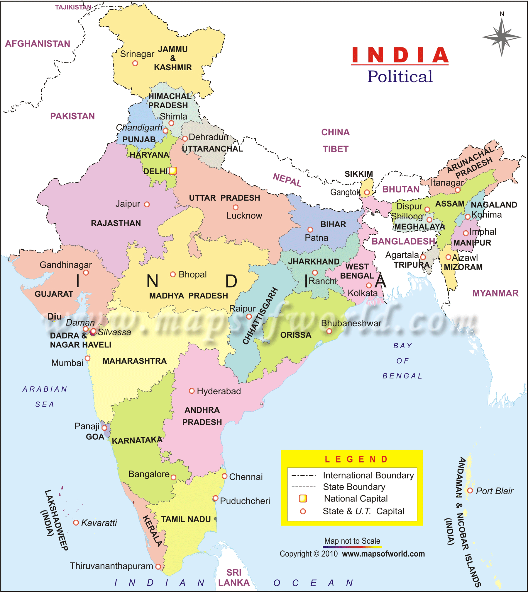 印度地图英文版