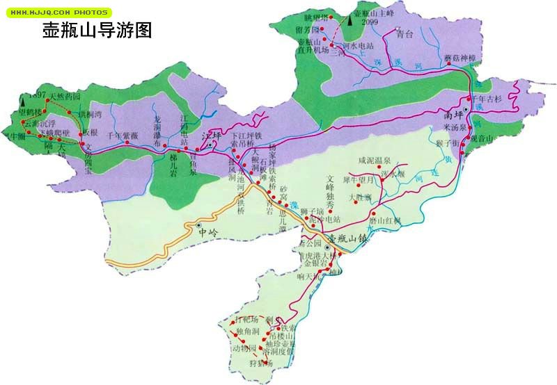 壶瓶山旅游地图图片