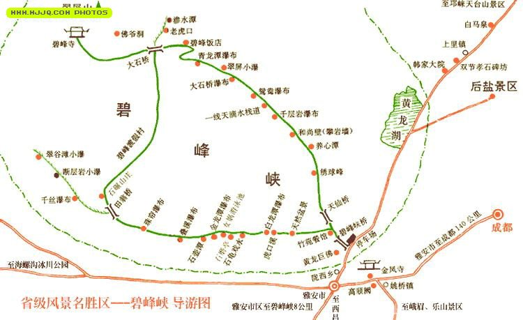 碧峰峡旅游地图图片
