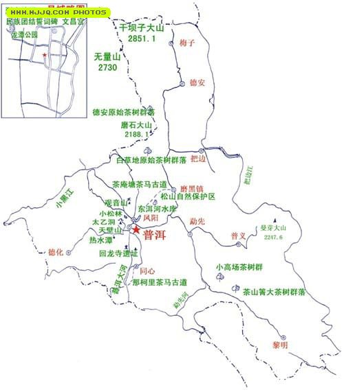 普洱茶乡旅游示意图_云南旅游地图查询图片