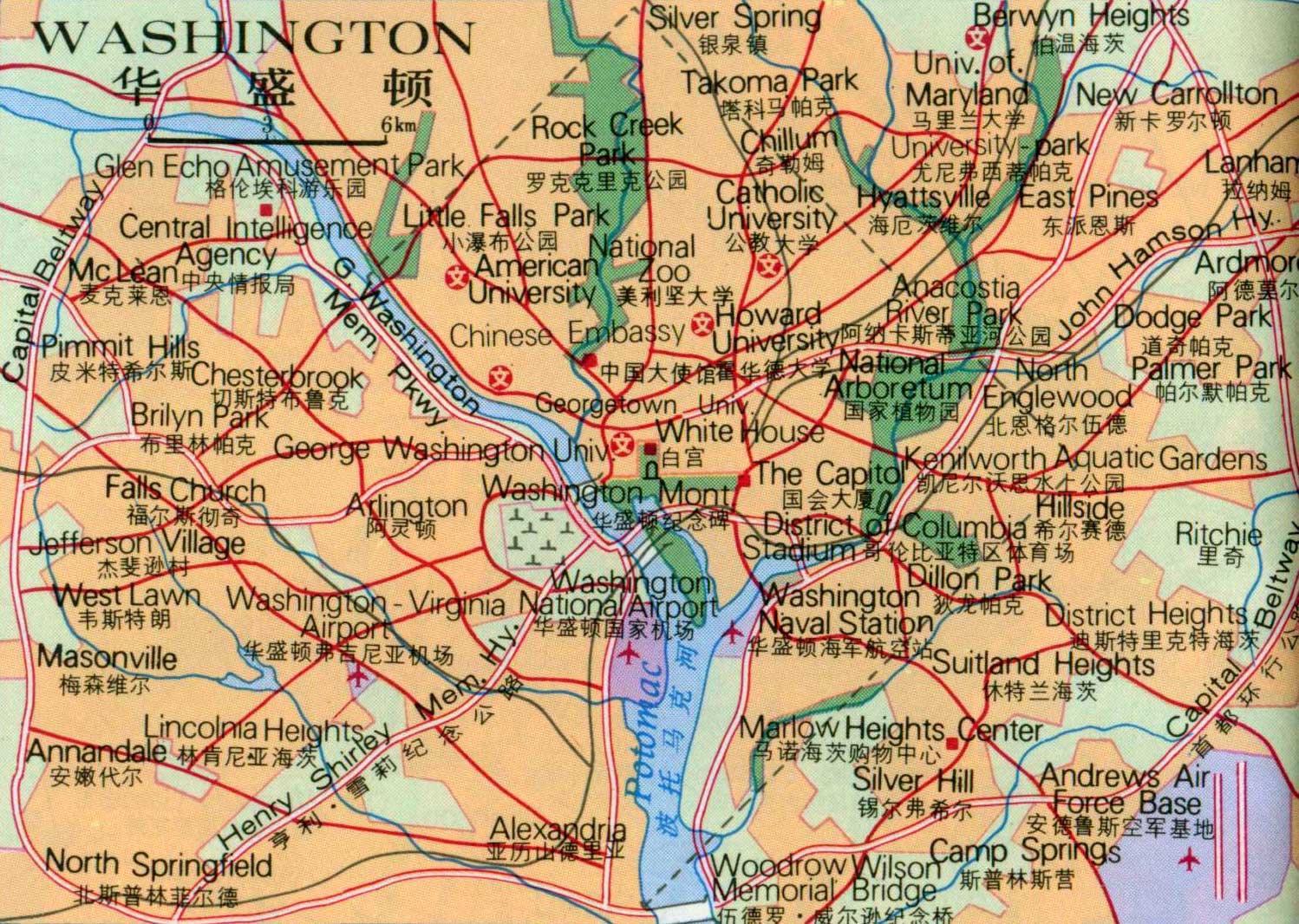 华盛顿地图中文版全图_美国地图查询图片